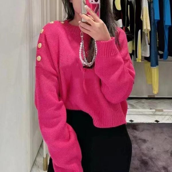 

women designer pullover sweater classic round neck wool cotton blended knit sweatshirt long sleeves hoodies clothes, White;black