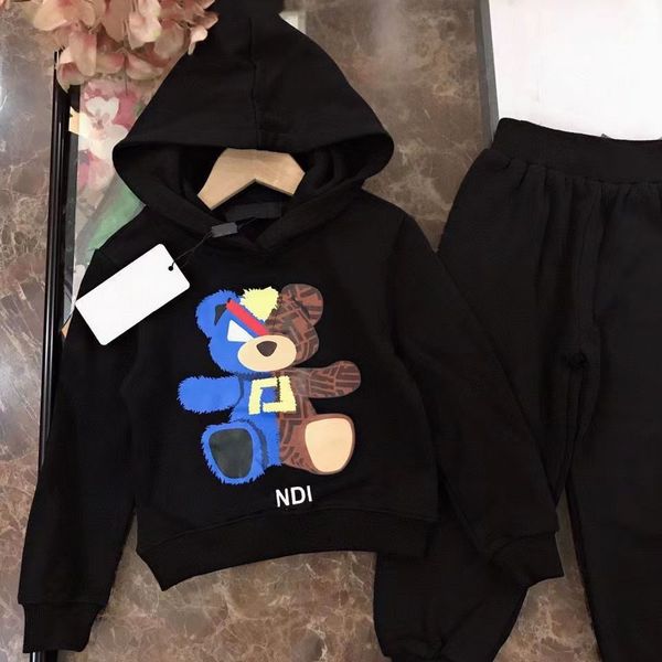 

kid sweater baby clothe desinger hoodie kids clothes bear pattern 4 styles girls boys long sleeved fasion design spring autumn winter clothe, Black