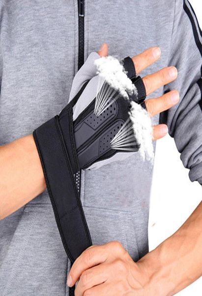

tactical sports fitness weight lifting gym gloves training fitness bodybuilding workout wrist wrap exercise glove for men women3341486, Black