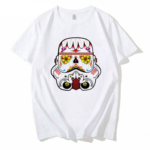 

mens tshirts summer fashion super luxury tshirt sugar skull r2d2 print plus size casual street clothing big high 230720, White;black