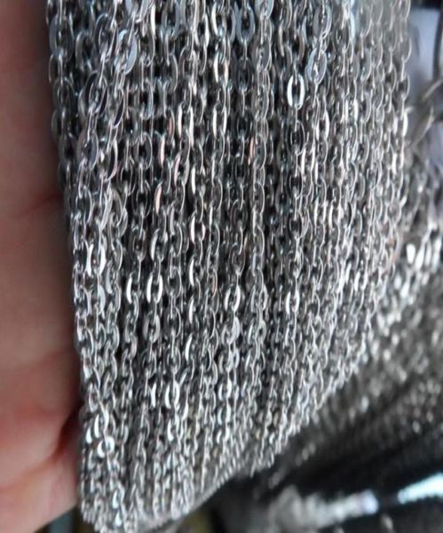 

2mm23mm3mm more size lot 5 meters 23mm in bulk jewelry finding oval link chain stainless steel silver good quality7250461
