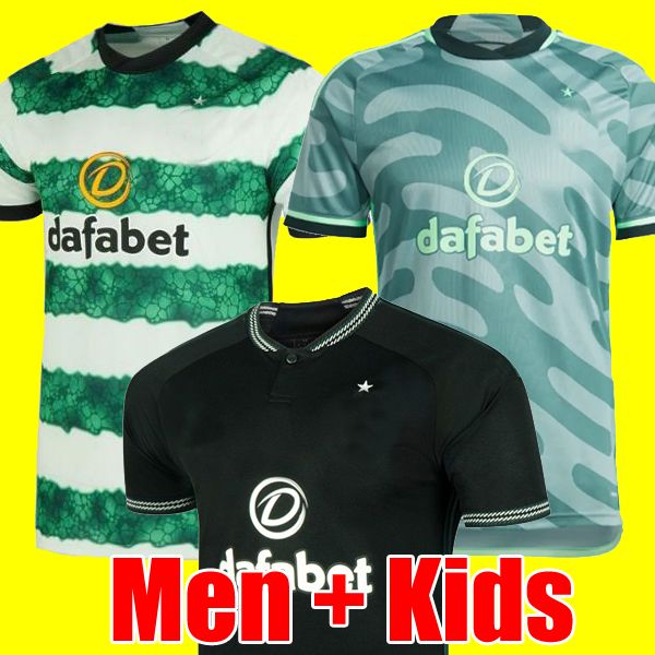 

23 24 soccer jersey home away kyogo edouard 2023 elyounoussi celtices turnbull ajeti christie jota griffiths forrest men kids kit uniforms f, Black;yellow