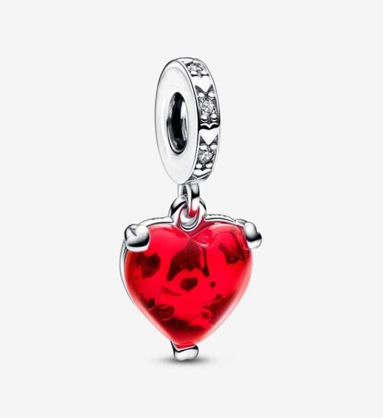 

charms 925 sterling silver kiss red murano glass dangle charms fit original european charm bracelet fashion women wedding engageme4766968, Bronze;silver