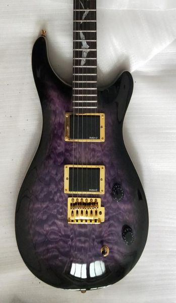 

smith se paul allender purple black quilted maple electric guitar upgrade korea tuners pearl bat inlay floyd rose tremolo e1735457