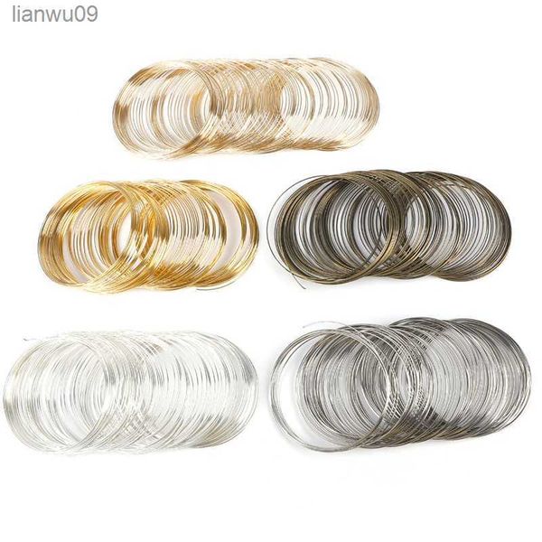 

100 loops 06mm steel memory beading wire bracelet components for diy bangle bracelet making jewelry making findings l230704, Black