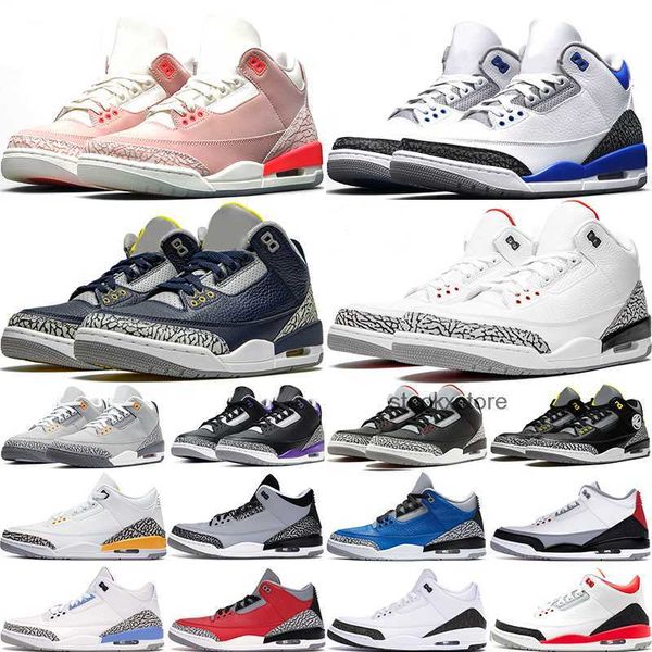 

blue racer basketball shoes 3s 3 black cement michigan fire red rust pink cool grey chlorophyll laser orange unc men trainers sports sneaker
