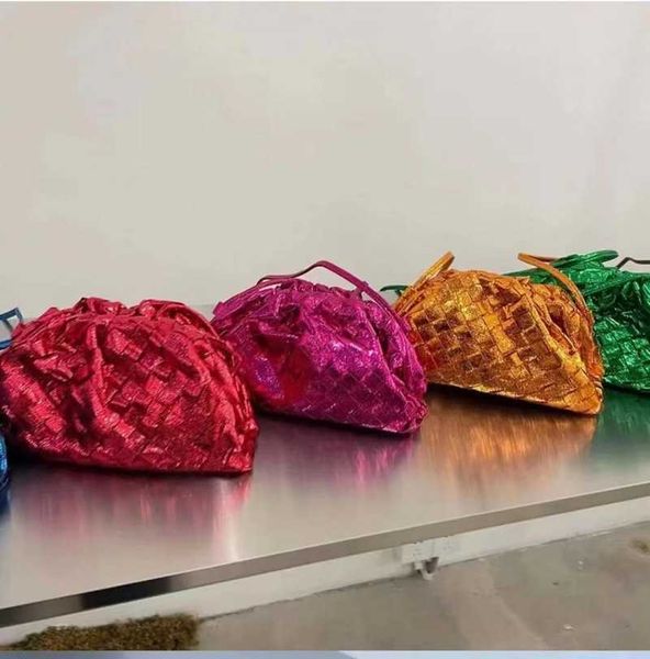 

designer bag venetas bag metal color woven cloud bag handbag messenger bag fashion women's bag dumpling bag cloud pouch o87a