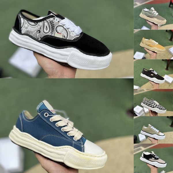 

2023 classic maison mihara yasuhiro blakey og sole canvas low mens trainers womens sports sneakers new style of green black white yellow out
