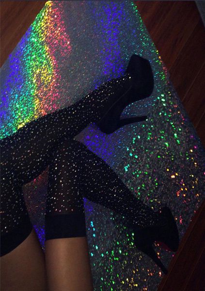 

women long cotton stocking drilling over the knee socks striped thick warm thigh high shiny beading stocking1969817, Black