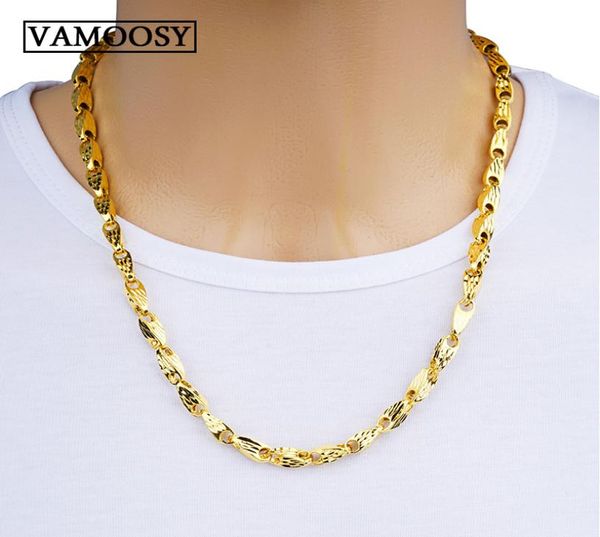 

real necklaces for men melon seed design 100 24k gold hollow curb link chains necklace fine jewelry collier 2904911, Silver