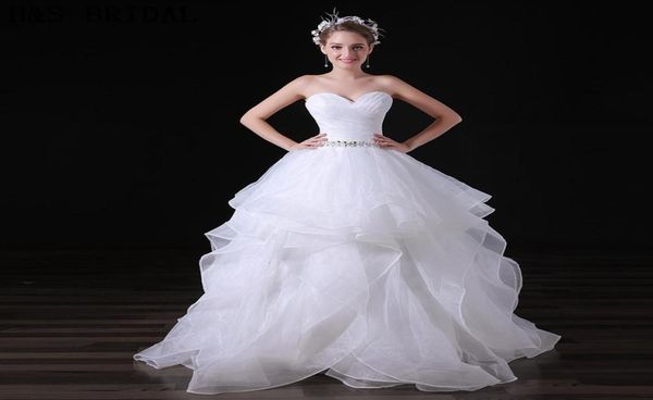 

sweetheart diamonds organza wedding dresses charming white tiered custom made real image bridal gowns a0298701575