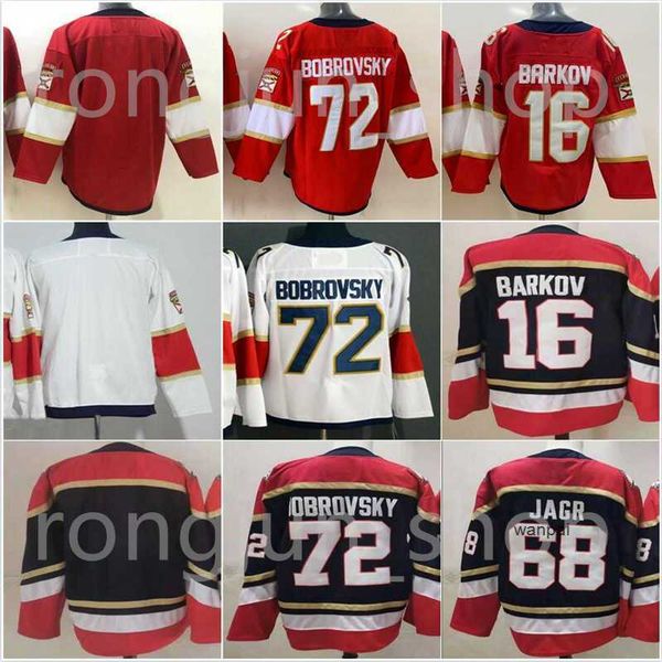 

florida ice hockey 11 jonathan huberdeau jersey 1 roberto luongo 5 aaron ekblad 16 aleksander barkov 72 sergei bobrovsky navy blue red white, Black;red