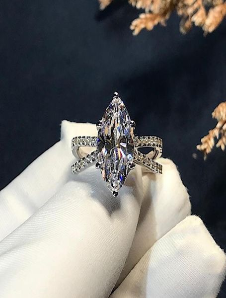 

elegant marquise cut 3ct lab diamond ring 925 sterling silver bijou engagement wedding band rings for women bridal party jewelry1717376, Slivery;golden