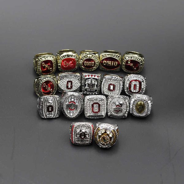 

17 ncaa ohio buckeye university championship ring set boxed, Golden;silver