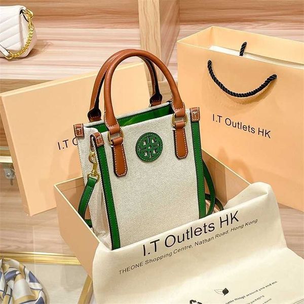 

62% off 2023 new bagdesigner hong kong tody brunt tb authentic women's new canvas contrast qinpu crossbody small bag