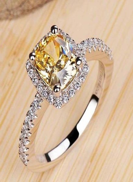 

luxury 2 ct 925 sterling silver sona diamond ring 2 colors08732317, Golden;silver