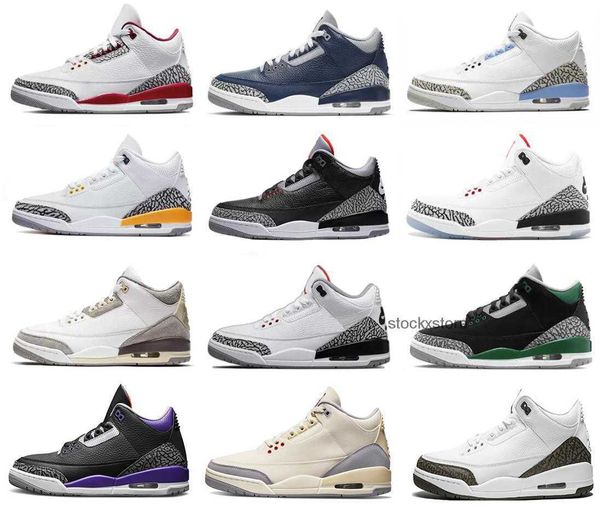 

2022 authentic 3 muslin a ma maniere shoes katrina 3s cardinal red black cement white unc orange tinker fragment men women outdoor sneakers