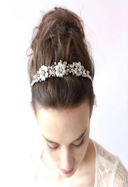 

blingbling beautiful bridal hair accessories flower beads 2020 handmade girl039s party headbands shiny wedding headpieces for b4532160, Silver