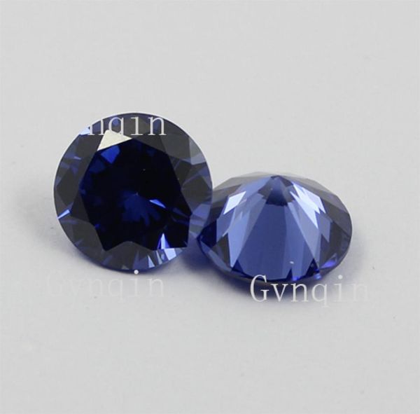 

100pcslot 35mm575mm cubic zirconia tanzanite round loose cz stones from china1526383, Black