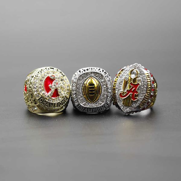 

three 2020 ncaa university of alabama championship ring sets, Golden;silver