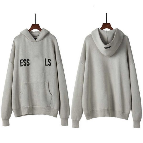 

essentialhoodie hooded mens sweater essent hoodie pullover sweatshirts es knitted fashion sweaters letter print essentails jumper streetwear, White;black