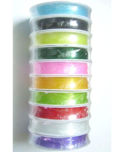 

10rollslot stretch elastic beading jewerly cord wire for diy craft gift ws39 ship4629637, White;red