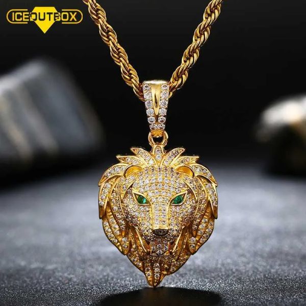 

hip hop gold plated animal wolf head pendant pendants for men zircon necklace, Silver