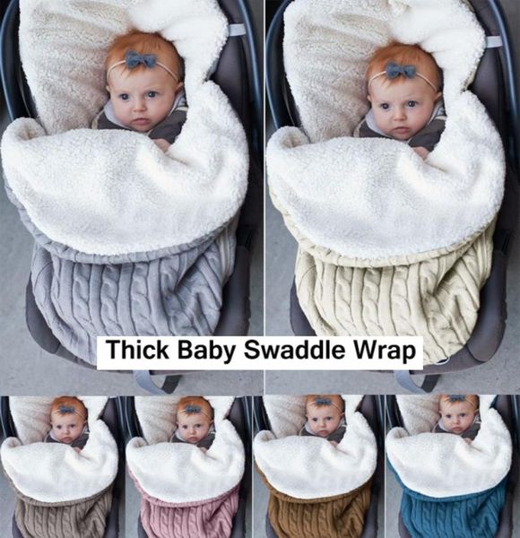 

thick baby swaddle wrap knit envelope newborn sleeping bag baby warm swaddling blanket infant stroller sleep sack footmuff4214835
