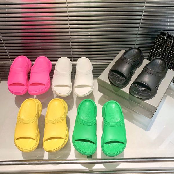 

luxury designer shoes european style slippers men & woman size 35-42 thick bottom high slides tpu eva pillow comfort soft lady sandals bubbl, Black