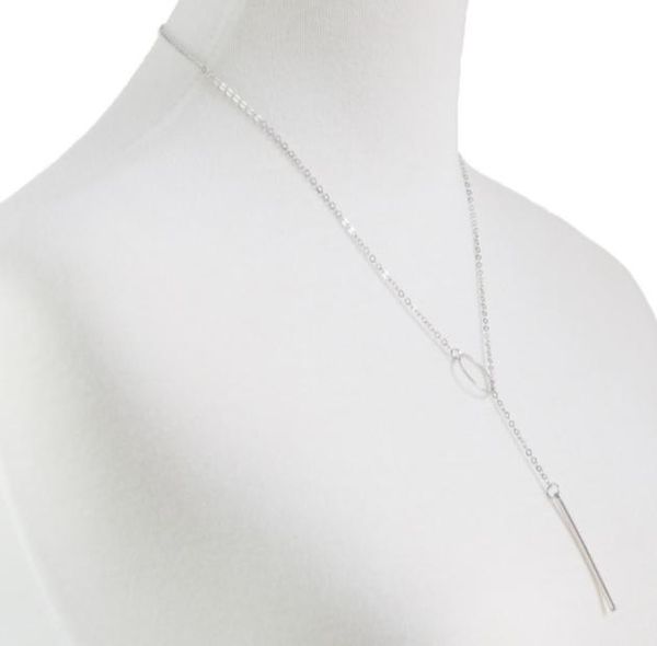 

simple chain metal ring short chain neck chain popular jewelry in europe and america9107490, Silver