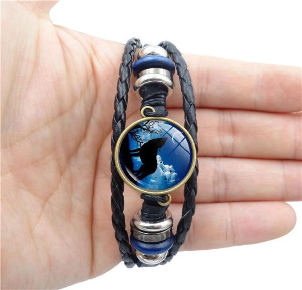 

totem wild wolf bracelet bronze time gemstone glass cabochon multilayer wrap bracelets bangle cuff wristband women kids fashion je8815085, Golden;silver
