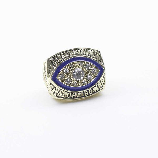

ncaa 1995 university of kansas crow hawk ku basketball champion ring, Golden;silver