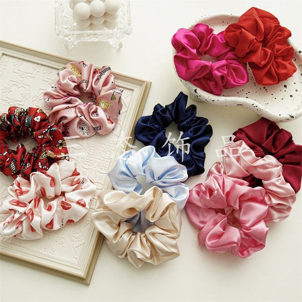 

fashion blogger designer jewelry new spring/summer fabric solid colored large intestine hair loopfabric loop women's versatile elastic, Golden;silver