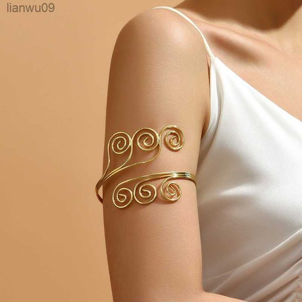 

simple boho coil upper arm band cuff armlets for women girls arm bangle adjustable girls jewelry gifts dropshipping wholesale l230704, Black
