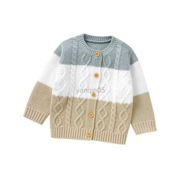 

pullover autumn winter boy baby knitting cardigan twist sweater girl children fashion knit casual coat kid striped knitted jackets hkd23072, Blue