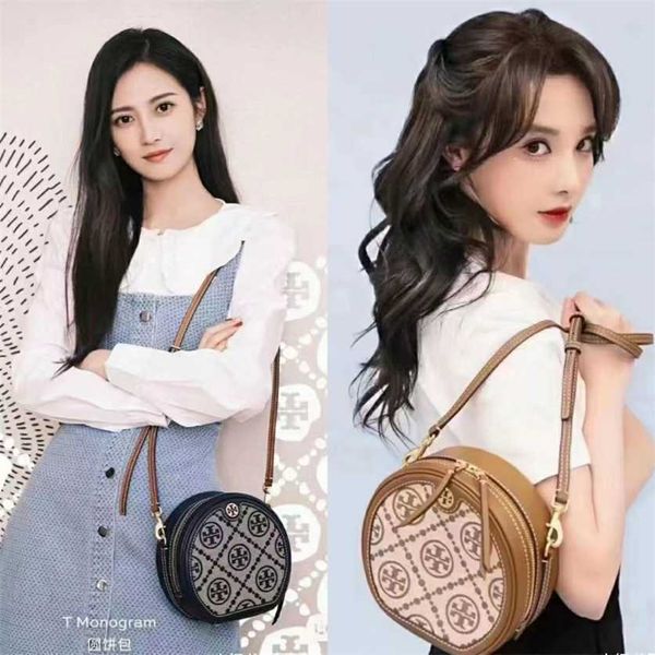 

65% off 2023 new bagdesigner t family's same style european and american fashion retro versatile cake small round bag stripe handheld p