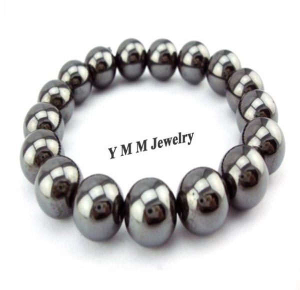 

12pcslot 10mm hematite bracelet stretchy beaded bracelets men039s gift promotion1450590, Black