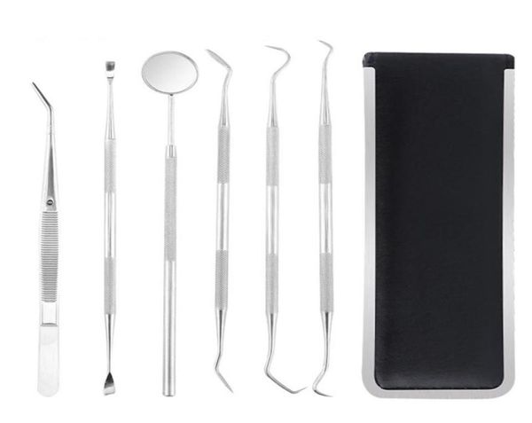 

6pcs stainless tooth clean tool set hygiene picks mirror kit oral health tooth cleaning inspection tartar cleaner7066639