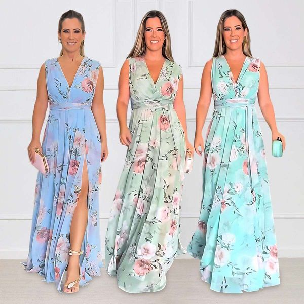 

elegant chiffon sleeveless summer print vest womens dress, Black;gray