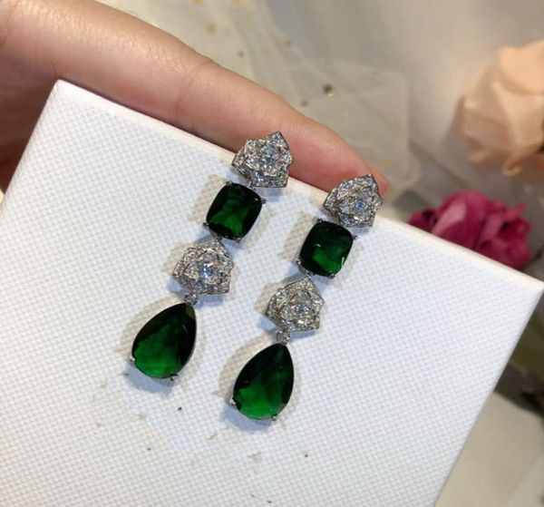 

rose earrings jewelry flower pendant earring for women wedding engagement jewelry fashion christmas party gift 86796227913, Silver