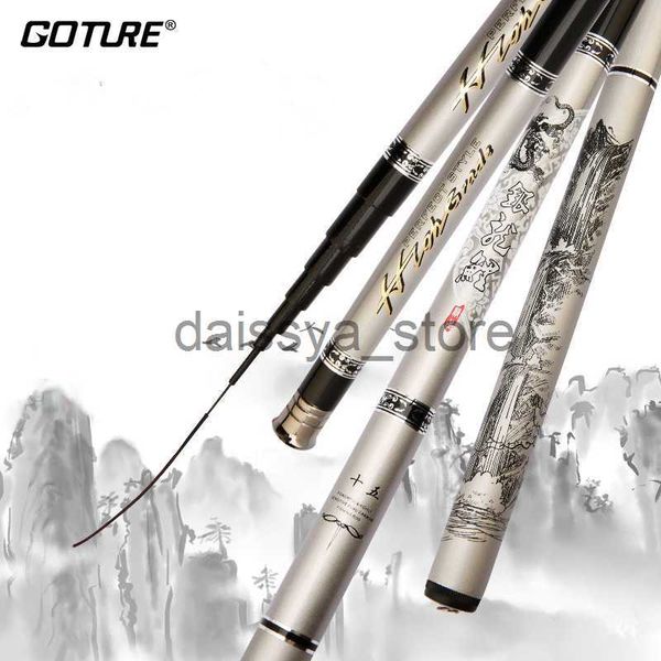 

boat fishing rods goture stream fishing rod 2.7m-7.2m carbon fiber telescopic fishing rod carp feed hand pole vara de pesca for lake stream