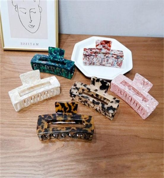 

new large acrylic women hair claws clamps tortoiseshell leopard hair clips retro make up hairgrips for women hair accessories c35229860, Golden;silver