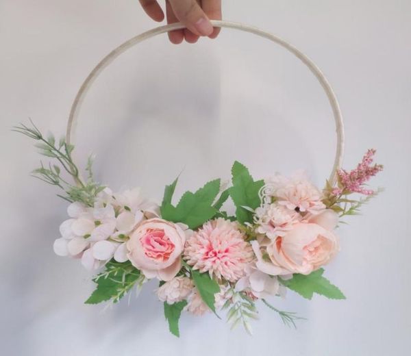 

wedding flower bridesmaid artifical wedding flowers bride decoration rose wreath bridal artificial garland hoops accessories2783261