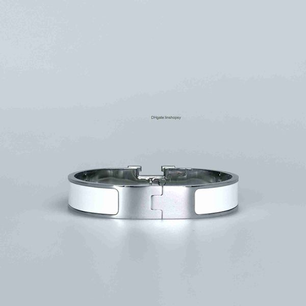 

designer bracelet h letter bracelet enamel bracelet men's and women's bracelet 12mm wide size 17/19 luxury jewellery gift, Black