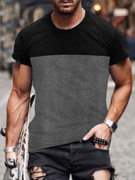 

men's fashion men's bicolor t-shirt, White;black