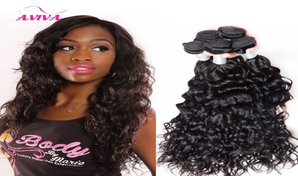 

brazilian peruvian indian malaysian cambodian virgin hair wet wavy human hair bundles 4 bundles water wave curly weave human hair 4950586, Black