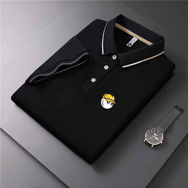 

men's polos golf shirt quickdrying breathable business polo summer short sleeve malbon wear tshirt 230720, White;black