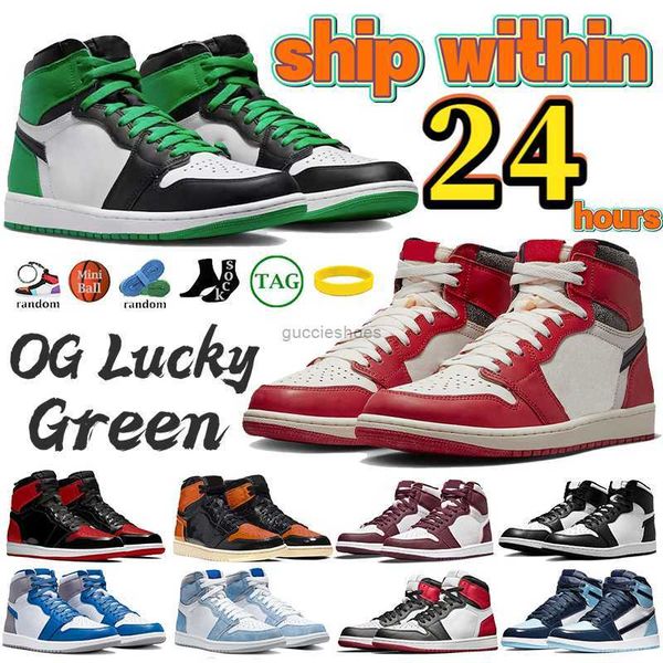 

designer jumpman 1 1s basketball shoes og lucky green shattered backboard 3.0 men sneakers 85 black white chicago lost and found mid light s