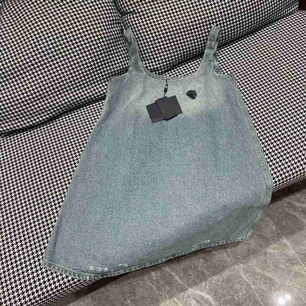 

basic & casual dresses designer summer new girls' simple and fashionable style reduced age washed denim tank skirt rjdy, Black;gray