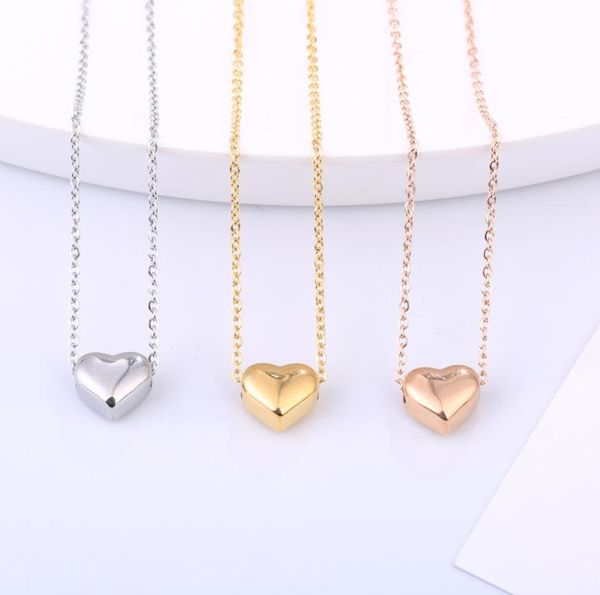 

3 colors girls love necklaces gold plated heart shaped pendant clavicle chain necklace solid love bangle bracelets fashion jewelry9109897, Red;brown
